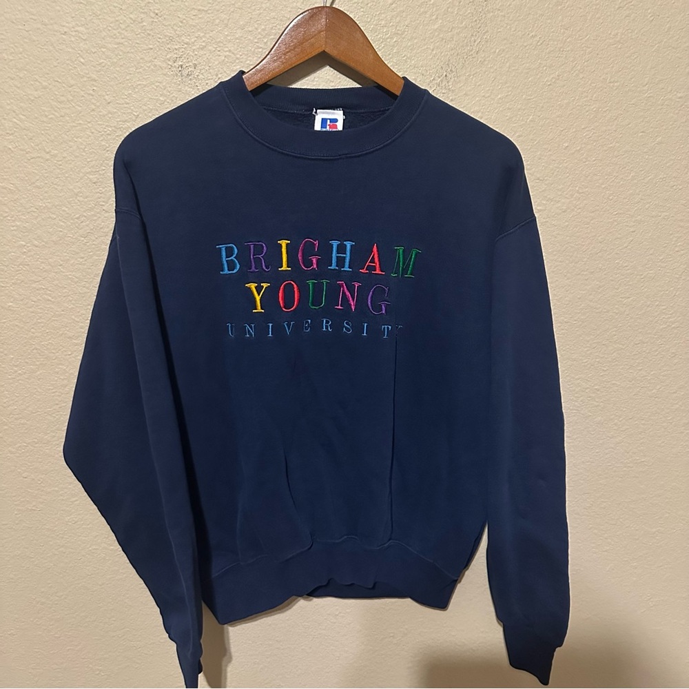 Vintage Russell Athletic Brigham Young University Embroidered Sweatshirt